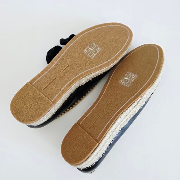 Dolce Vita Morgan Black & Jute Tan Leather Espadrille Wedge Ballet Sandals 9.5 - Picture 4 of 11